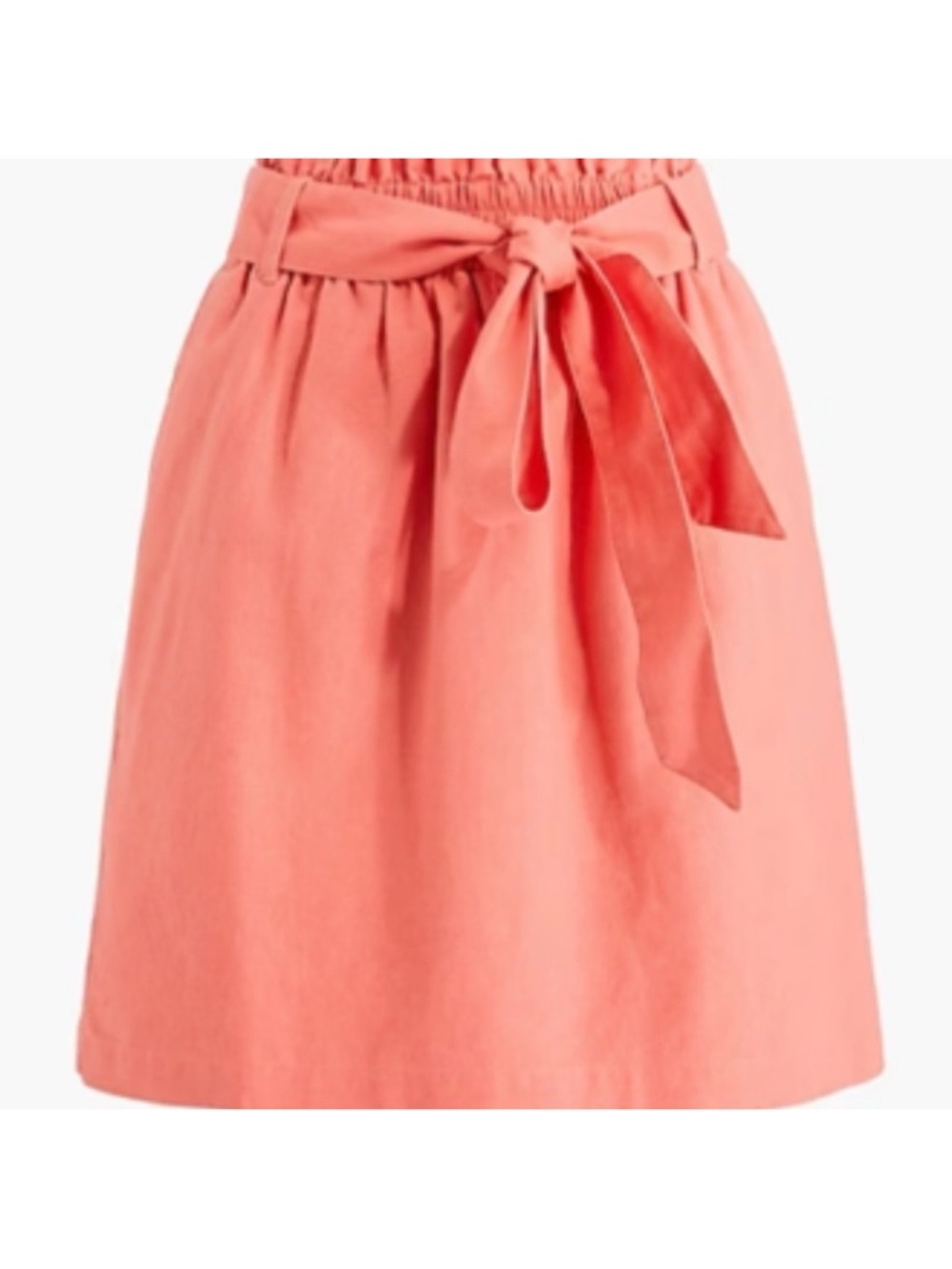 J. Crew linen blend coral paper bag skirt